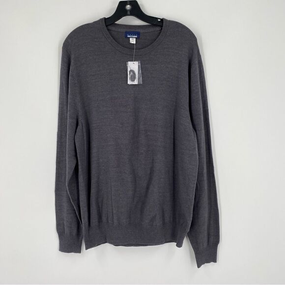 Basic Editions Men’s Crew Neck Long Sleeve Cotton Blend Gray Sweater size L - Picture 1 of 3